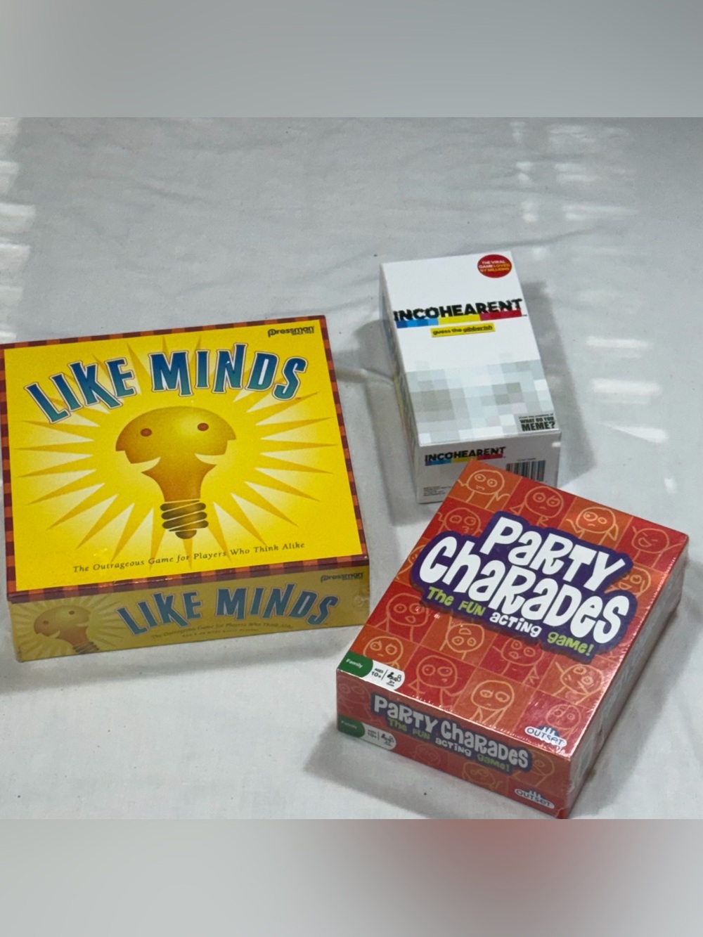 3 Game Night Bundle Like Minds Party Charades Incohearent Party Games